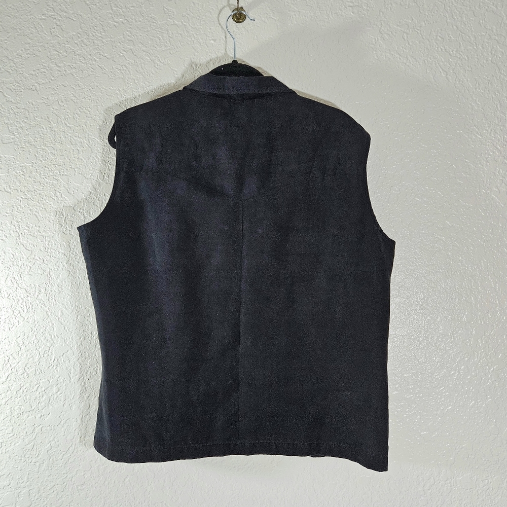 Tris Bien Black Polyester Zip Vest - Picture 3 of 10